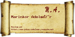Marinkor Adelmár névjegykártya